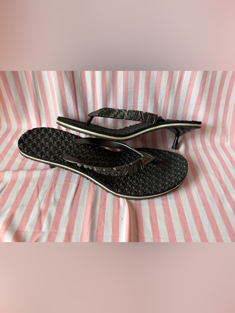 vintage Miss Sixty heeled flip-flops